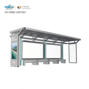 Outdoor Metal Smart Bus Stop Shelter Design