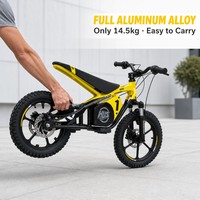 Moto tout-terrain électrique pour enfants, 16 pouces, 36V, en alliage d'aluminium, frein à disque hydraulique, pneus à crampons