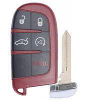 Coque de clé intelligente rouge à 5 boutons pour Chrysler EYE Dodge Charger Challenger Jeep