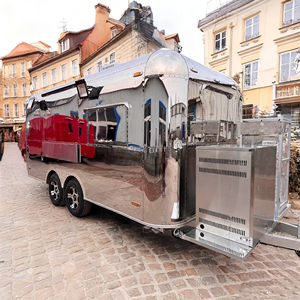 Commercial Multi Functional Stainless Steel 4-Wheel Food <b>Cart</b> Coffee Beverage Ice Cream Fast Food Bar Vehicle for <b>Camping</b> Street - Product Image 3