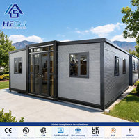 Maison conteneur préfabriquée extensible de 40 pieds sur 20 pieds avec plancher en panneaux MGO de 15 mm, 4 chambres, petite, mobile, empilable, clé en main, type bungalow