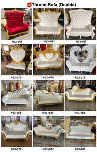 Sofá de dos plazas dorado para bodas, ideal para la novia, de la marca SMOOTH Factory Supply, para hoteles y salones de banquetes. - Product Image 6