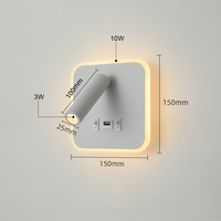 Lampe de lecture LED minimaliste nordique, rechargeable par USB, applique murale à bras articulé réglable avec interrupteur marche/arrêt pour utilisation au chevet d'hôtel