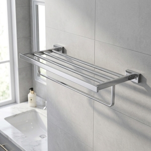 HONGDEC Portasciugamani Singolo in <span class=keywords><strong>Ottone</strong></span> <span class=keywords><strong>Cromato</strong></span> da Parete per Bagno - Product Image 2