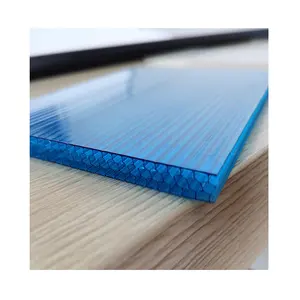 Hochwertige 4 mm 6 mm 8 mm 10 mm doppelwand uv-schutz wabenpolycarbonat-holzplatten für gewächshaus