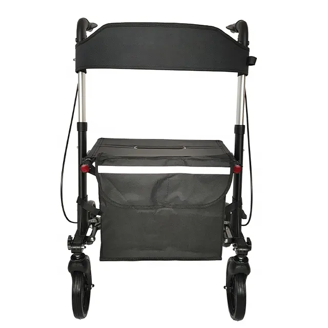 Outdoor walker rollator with shopping bag for seniors