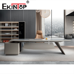 Modern Contemporary Office Furniture Set Large <strong>Rotating</strong> Executive Boss <strong>Desk</strong> Convertible Design - Product Image 4