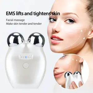 Uso Doméstico Equipamentos De Beleza Rolo De Gelo Elétrico V Rosto E Pescoço Levantamento Massageador Vibratório Ems Face Massage Machine