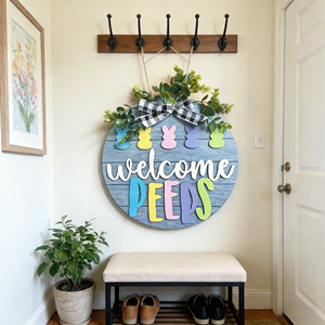 Easter Decorative Doorplate Welcome <b>Sign</b> <b>Home</b> Decor <b>Wooden</b> Plaque Pattern <b>Wooden</b> Rabbit Hanging <b>Sign</b> - Product Image 6