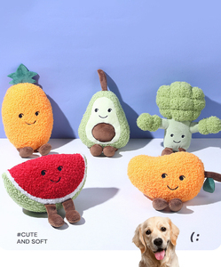 Eco friendly Fruit Shape Pet <b>Plush</b> Squeaky Toy Bite-resistant Pet Dog Chew Toys Durable Teeth Cleaning Interactive Pet Supplies - Product Image 1
