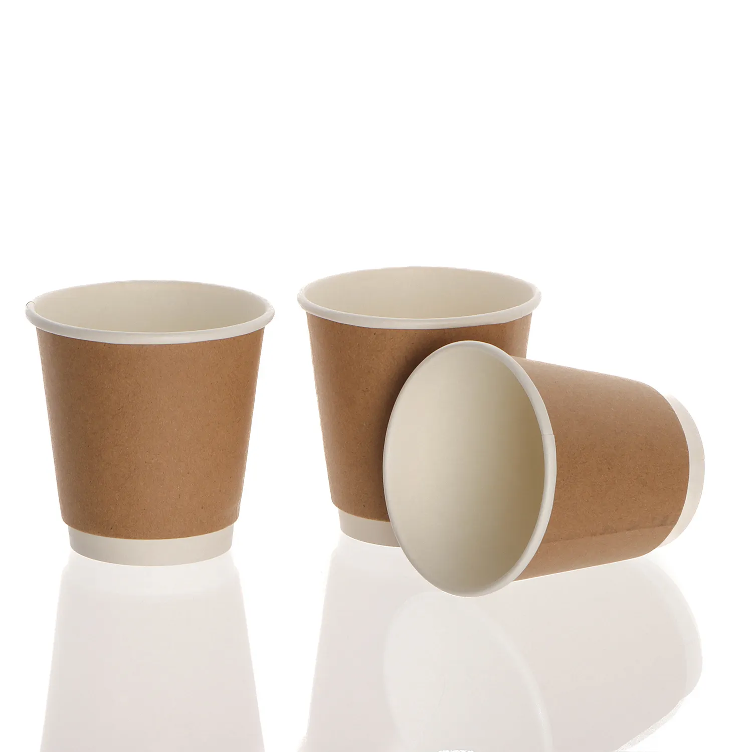Wholesale Custom Logo Coffee Shop Takeaway Packaging Disposable Espresso Coffee Cup Paper Cups Set With Lids