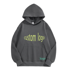 Sudadera con Capucha y Logotipo Personalizado para Hombre, Gris, de Algodón French Terry, Estilo Casual, con Bolsillo Delantero y Corte Regular - Product Image 4