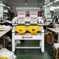 MYSEW Nouvelle machine à broder informatisée à double tête, haute précision, zone de broderie 400x450mm, moteur de qualité industrielle 1200 tr/min