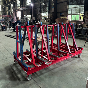Chariot à plateforme en acier de type A 120x75cm, plaque en acier de 3,5cm d'épaisseur, capacité de charge de 1500kg, roues en caoutchouc silencieuses de 8 pouces, rails amovibles - Product Image 4