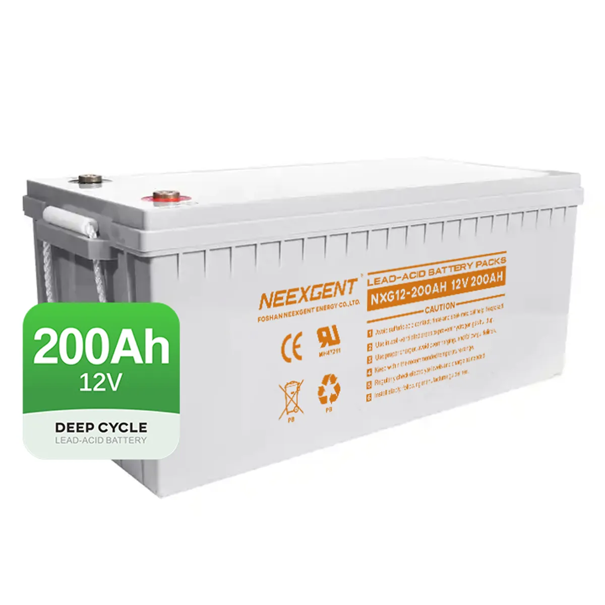 Neexgent 12v 200ah baterai asam timbal siklus dalam 12v 200ah baterai AGM asam timbal surya untuk sistem angin surya