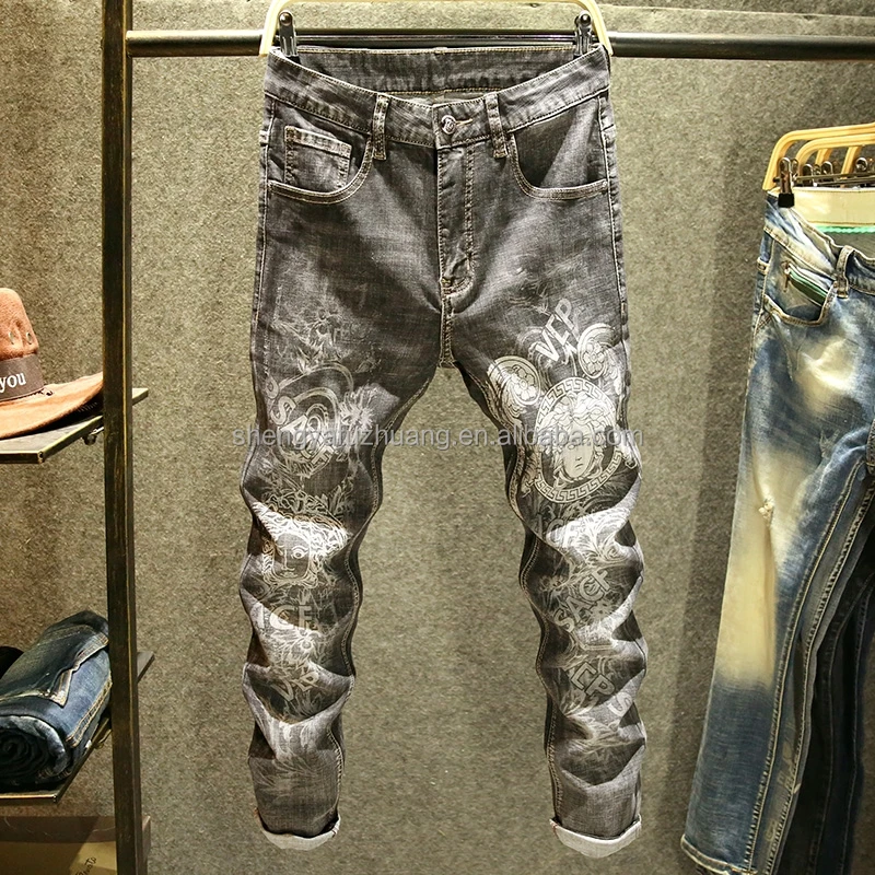 Wholesale 2022 New Men's fashion Stretch Rip skinny jeans cheap Men's zipper jeans