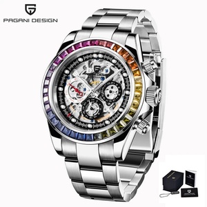 PAGANI DESIGN PD1653 Men Automatic <b>Mechanical</b> <b>Watch</b> Rainbow Rainbow Circle Skeleton Dial Stainless Steel Sapphire Sports <b>Watches</b> - Product Image 1