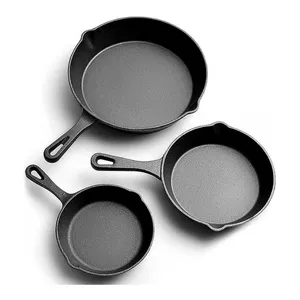 Cookware 6/8/10 Inch Pre-seasoned Cast Iron Skillet Frying Pan Cast Iron Nonstick Cookware Set