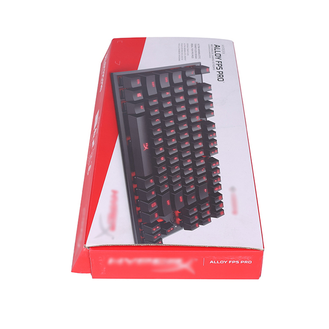 Cardboard Kraft Paper Box with Lid Waterproof Matt Lamination Embossing Keyboard Keycap Packaging for Consumer Electronics