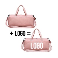 Sac de sport personnalisé en polyester imperméable de couleur bleue pour femmes, sac de sport, gym, entraînement, danse, voyage, avec logo
