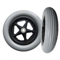 Roda Kursi Roda Plastik Solid Warna Solid 200x50 Bergaya, Tipe V, Tapak Keras, Kapasitas Beban 150kg, Bantalan Industri, Anti-Statik