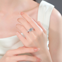 Bijoux vintage en argent sterling S925, bague de fiançailles et de mariage pour femme avec moissanite taille princesse 2 carats VVS1, certificat GRA