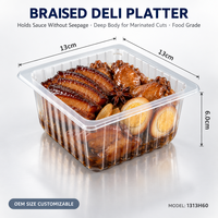Plateau d'emballage pour volailles sur mesure OEM, large, 16x16x5cm, en plastique PP transparent de qualité alimentaire, pour cuisses et fesses de poulet, format familial