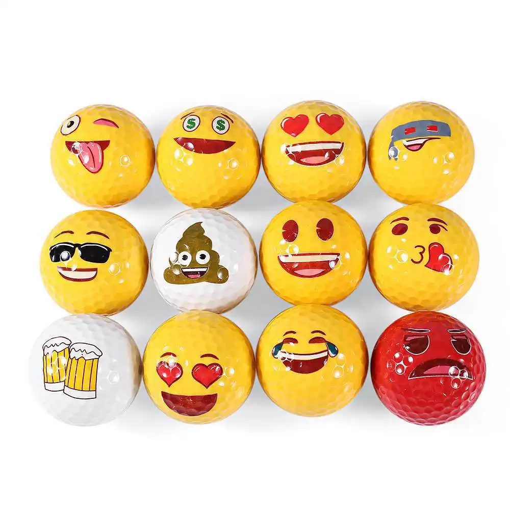 Preço de fábrica Expressão personalizada Golf Balls emoticon impresso golfe bolas fábrica tem bolas golfe em estoque