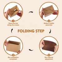 Emballage écologique pour restaurant, boîte à sandwich pliable en papier kraft personnalisée pour hamburger, restauration rapide, dégradable