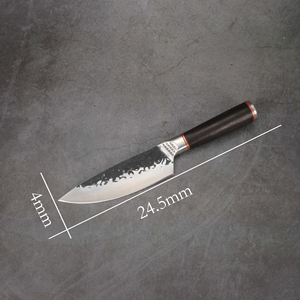 <span class=keywords><strong>Set</strong></span> Professionale di 5 <span class=keywords><strong>Coltelli</strong></span> <span class=keywords><strong>da</strong></span> Chef per Disossare in Acciaio Inox con Lama Martellata e Manico in Legno di Mogano Forgiato - Product Image 5