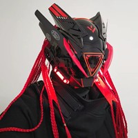 2023 nouveau produit Design fête masques samouraï casque fête barre lumineuse Halloween carnaval plein visage LED Cyberpunk casque
