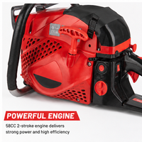Tronçonneuse à essence 58CC 2.4KW, 18/20/22 pouces, 2 temps, haute puissance, professionnelle, pour la coupe du bois et des arbres, OEM, directement de l'usine