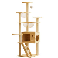 Griffoir pour chat Ustovian Stable, grand espace, résistant aux rayures, en sisal, planche à griffer et jouet, facile à assembler, maison pour chat