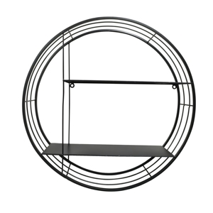 Estante de Metal de 2 Niveles con Diseño Redondo para Cocina, Baño, Sala de Estar con Tela y Material de Hierro, Color Dorado Champán - Product Image 2