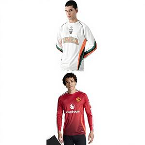 Perdagangan Lintas Batas Merek Fesyen Amerika Kerah V Panjang Sebahu Jahitan Warna-warni Lapel Lengan Panjang Olahraga Santai Penggemar - Product Image 1