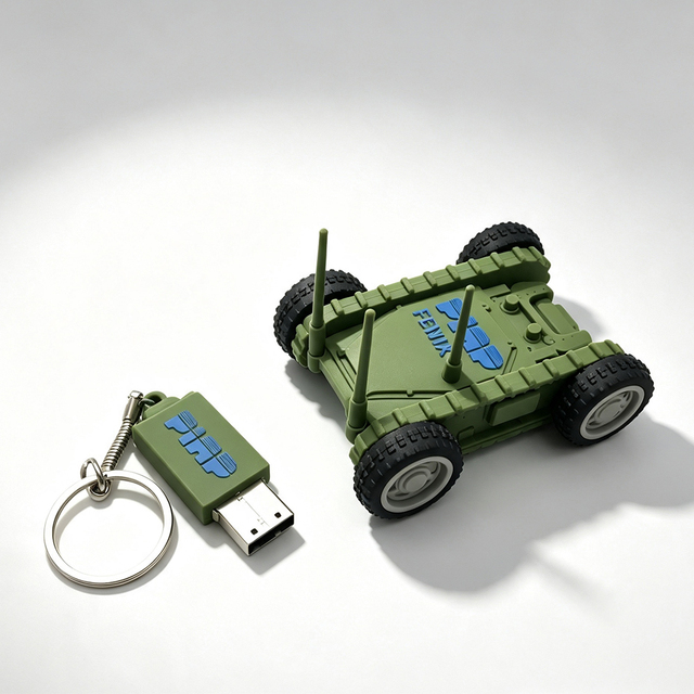 Tactical Style Vehicle PVC USB Flash Drive Custom Logo Simulation Off Road Tough Terrain Car Model Pendrive
