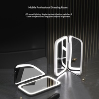 Miroir de maquillage portable multifonctionnel à LED, double face 5x/1x, pliable, finition argentée, option de logo personnalisé