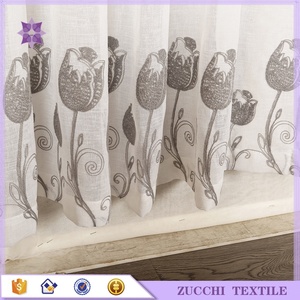 Mantovana Del Ricamo In Rilievo Del Fiore Del Giglio Tenda pura <span class=keywords><strong>Per</strong></span> <span class=keywords><strong>Soggiorno</strong></span> - Product Image 4