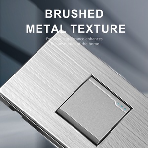 Phong cách mới <span class=keywords><strong>118</strong></span> loại 1 Gang 1 cách 2 cách thiết bị chuyển mạch màu xám tấm thép không gỉ tường điện chuyển đổi ánh sáng cho khách sạn đơn cực 10A - Product Image 3