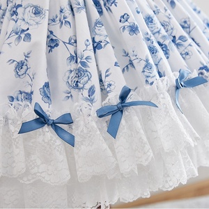 Ensemble Lolita Europe Design Clothes Robes de fête d'anniversaire de mariage à fleurs bleues Robe espagnole pour bébé fille - Product Image 3