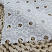 Tissu en voile suisse blanc teint à carreaux, léger et personnalisé, broderie florale, 100% coton, pour robe