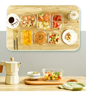 Boîte à lunch rectangulaire en verre borosilicate <span class=keywords><strong>de</strong></span> haute qualité avec couvercle en plastique, compatible micro-ondes, pour garder les aliments frais, idéale pour les employés <span class=keywords><strong>de</strong></span> bureau - Product Image 6