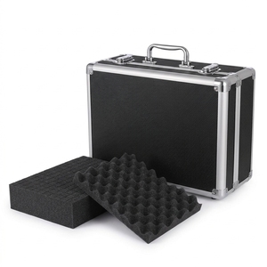 Estuche de Herramientas de Aleación de Aluminio, Caja de Almacenamiento con Patrón de Diamante Plateado, Estuche de Transporte Personalizable para Instrumentos Profesionales - Product Image 5