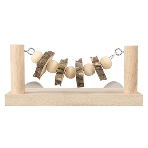 Estación de Entrenamiento para Loros de Madera Maciza con <span class=keywords><strong>Escalera</strong></span>, Columpio, Anillo, Jaula, Casa Transportadora para Pájaros, Juguete de Entretenimiento y Plataforma de Descanso - Product Image 5