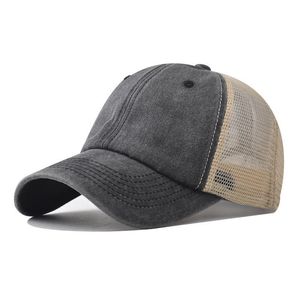 Gorra de béisbol para hombre y mujer, gorra de malla vaquera de algodón lavado, transpirable, fina, para primavera y verano - Product Image 3