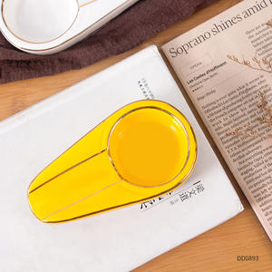 Cenicero de Cerámica con Borde Dorado, Portátil, Estilo Europeo, para Cigarros, Uso en Casa u Hotel, Ideal para Regalo - Product Image 3