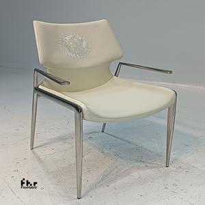 Customizable White Faux Leather Dining Armchair Stainless Steel Frame Wholesale for Commercial Use - Product Image 6