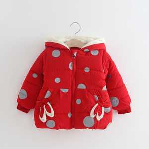 E2woo Invierno 2018 Estilo de Moda Abrigo Infantil con Capucha y Orejas de Conejo, Ropa Acolchada de Algodón para Niñas - Product Image 4