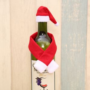 Offre Spéciale : Lot de Housses de Bouteille de Vin de Noël en Gros, Décorations Non-Tissées Chapeau de Père Noël et Écharpe pour Faveurs de Fête de Fin d'Année - Product Image 1