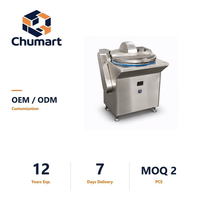 Mesin Pemotong Makanan Otomatis Industrial Bowl Chopper, Mesin Pemotong Sayur dan Daging, Desain Keamanan Tutup Ganda, OEM ODM